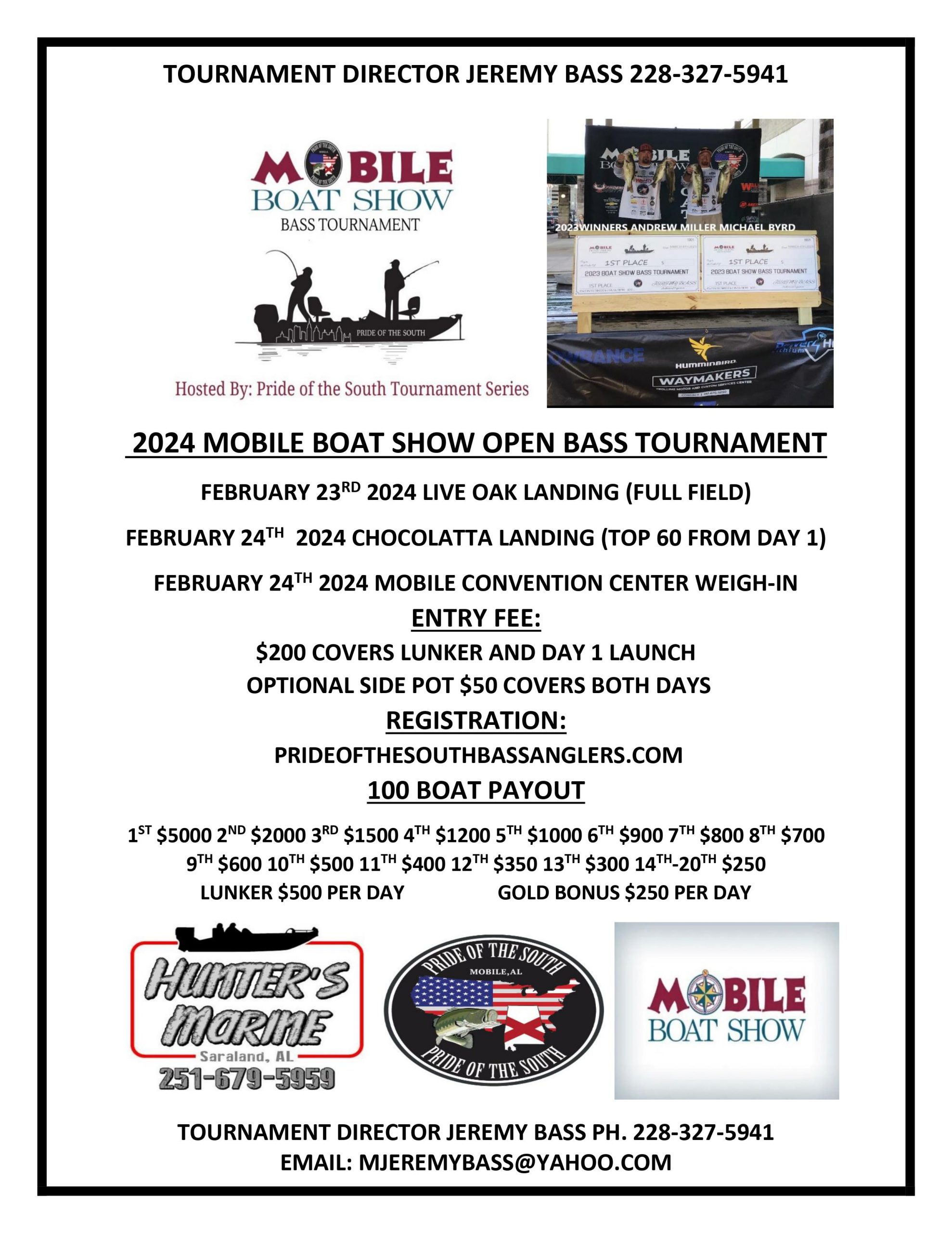 mobile boat show bass tournament info